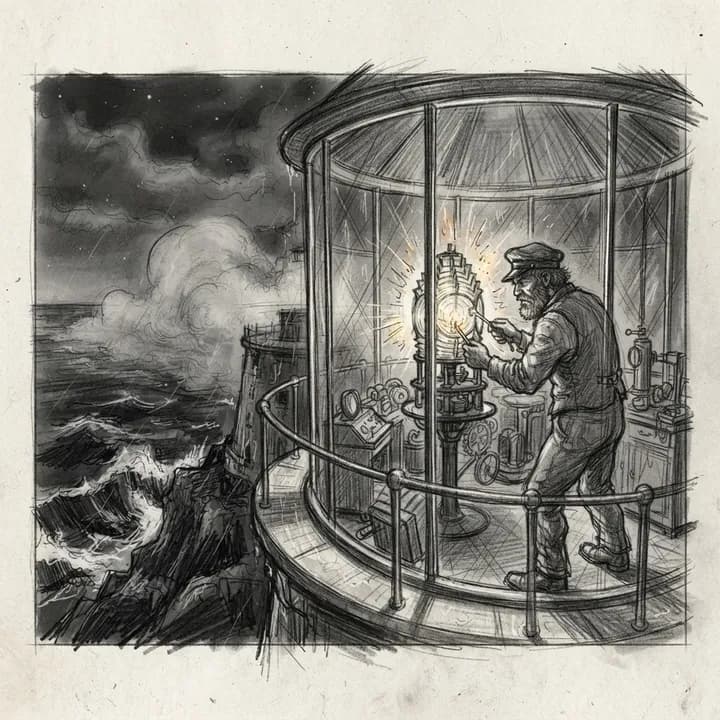 Generated lighthouse storyboard, scene 1