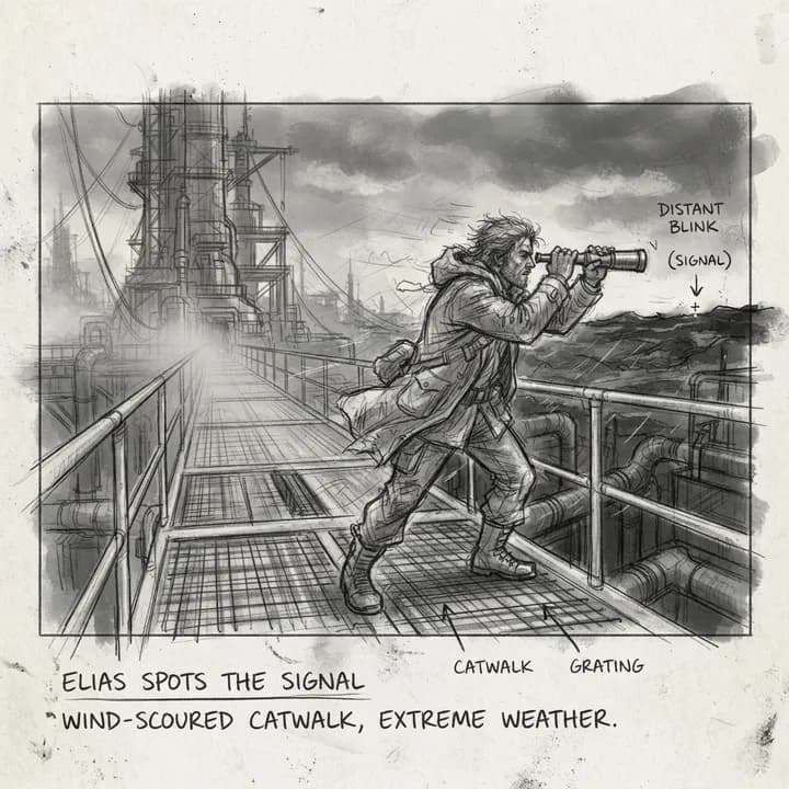Generated lighthouse storyboard, scene 4